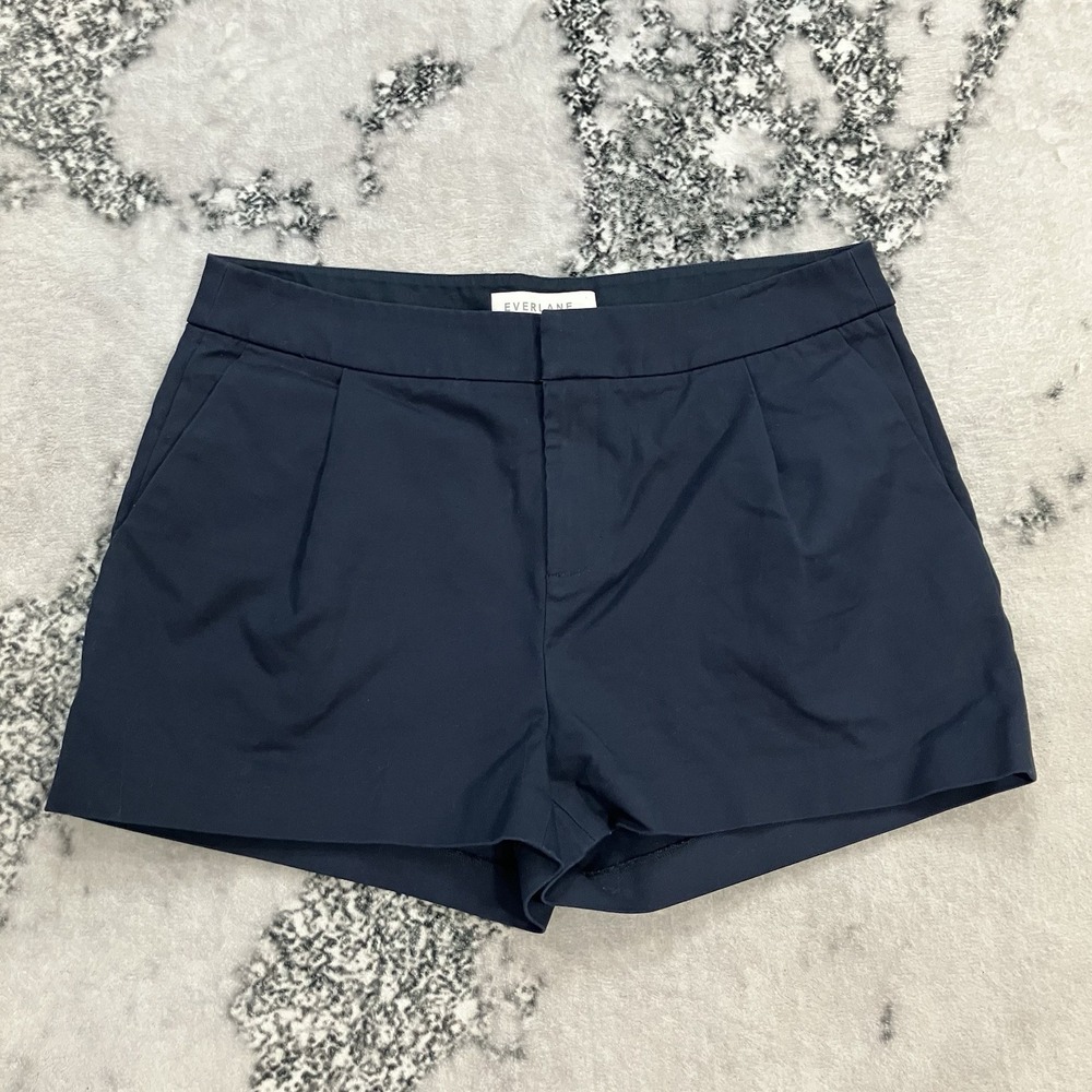 Everlane Navy Blue Tailored Shorts Flat Front Chino‎ Shorts Women's Size 6